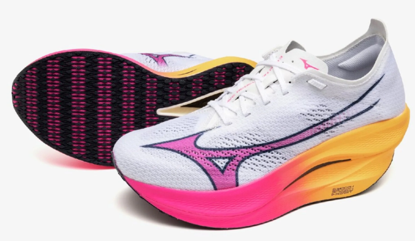 MIZUNO WAVE REBELLION PRO 3 - WHITE/PINK TETRA/TANG ORANGE