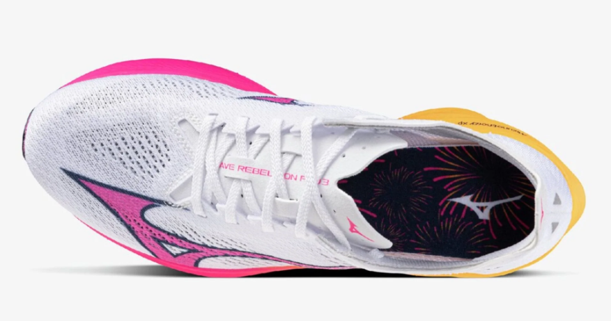 MIZUNO WAVE REBELLION PRO 3 - WHITE/PINK TETRA/TANG ORANGE