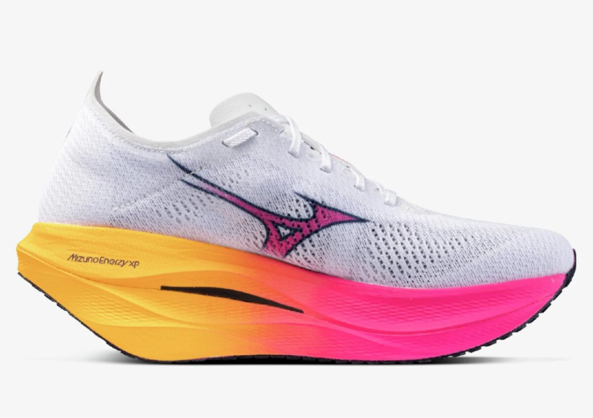 MIZUNO WAVE REBELLION PRO 3 - WHITE/PINK TETRA/TANG ORANGE